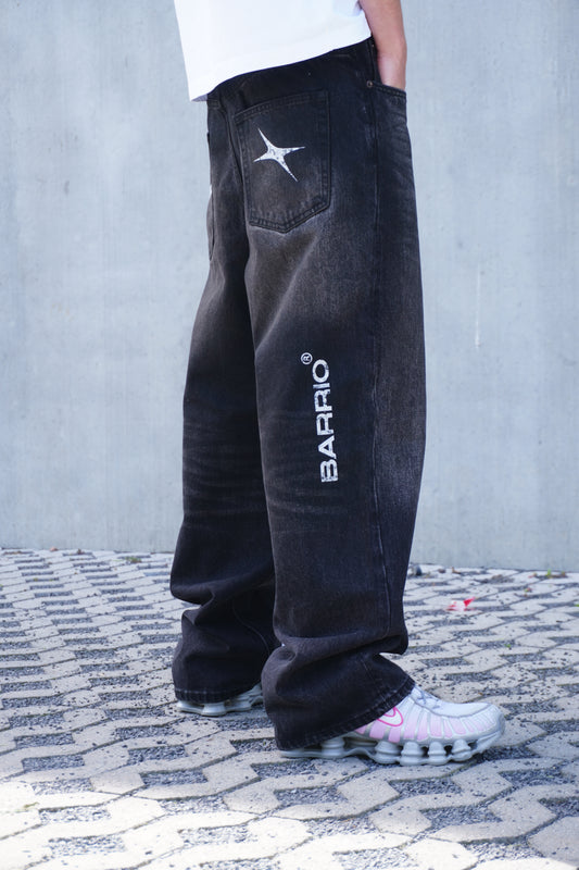 Black Vintage Wash Denim Jeans | Chaotic Dreams