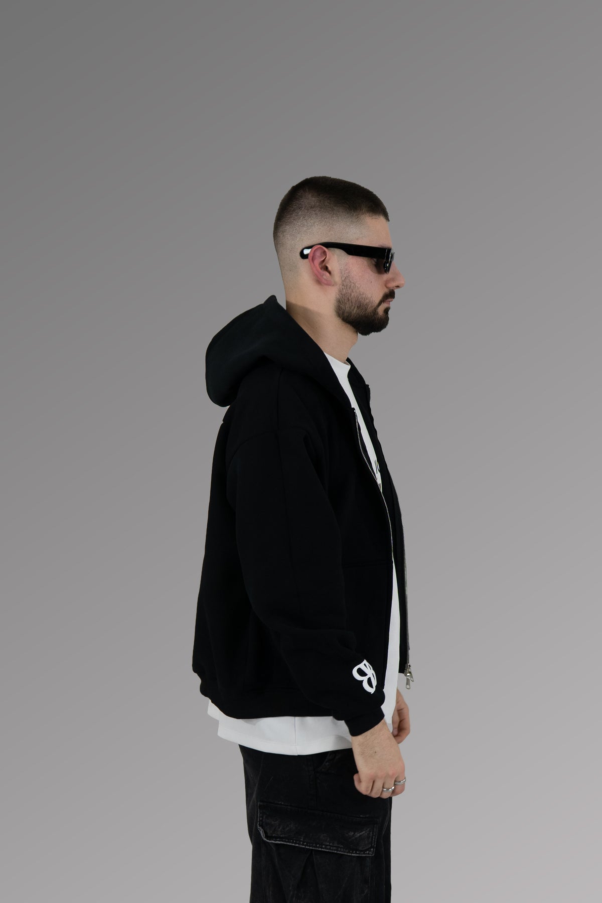 Black Zip-Up Hoodie | Lost Identity