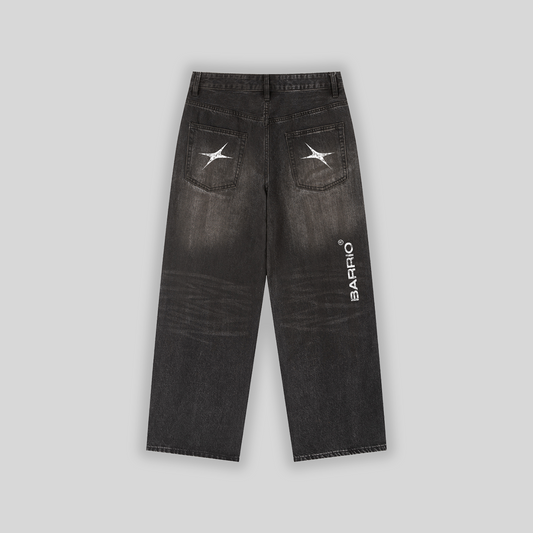 Black Vintage Wash Denim Jeans | Chaotic Dreams