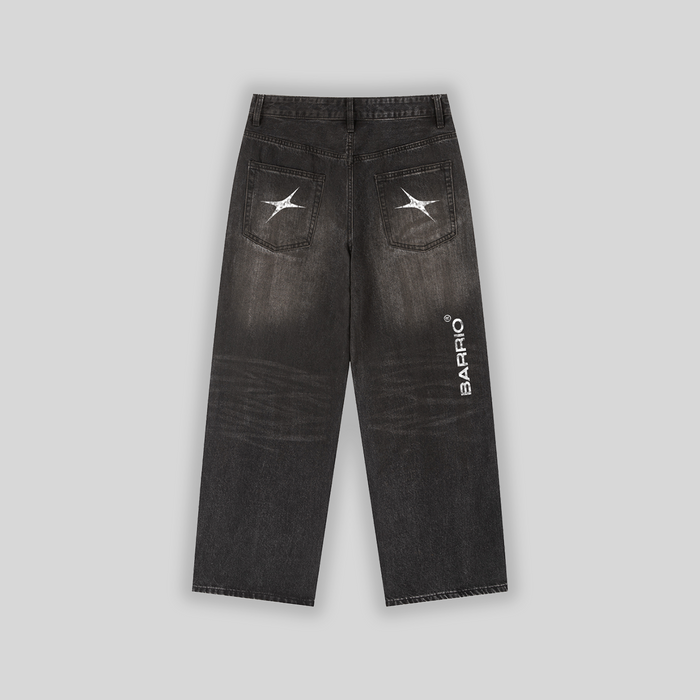 Black Vintage Wash Denim Jeans | Chaotic Dreams