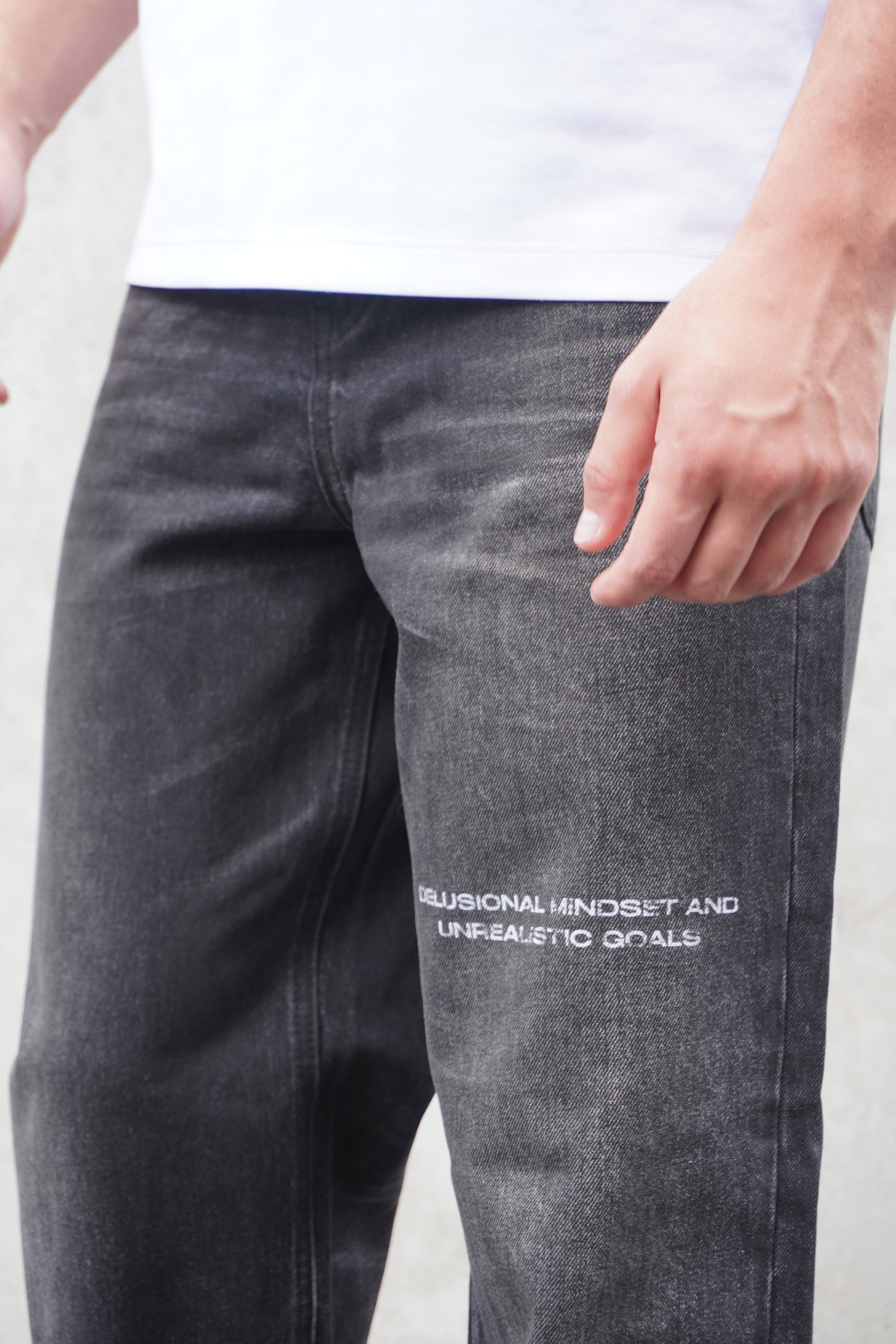 Black Vintage Wash Denim Jeans | Chaotic Dreams