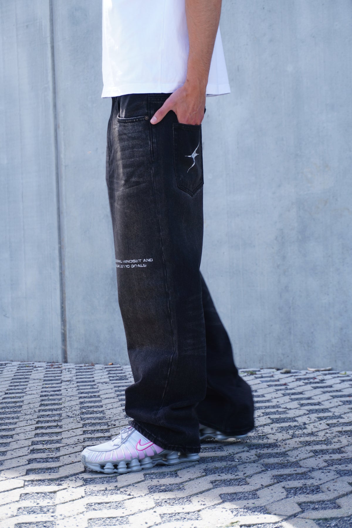 Black Vintage Wash Denim Jeans | Chaotic Dreams