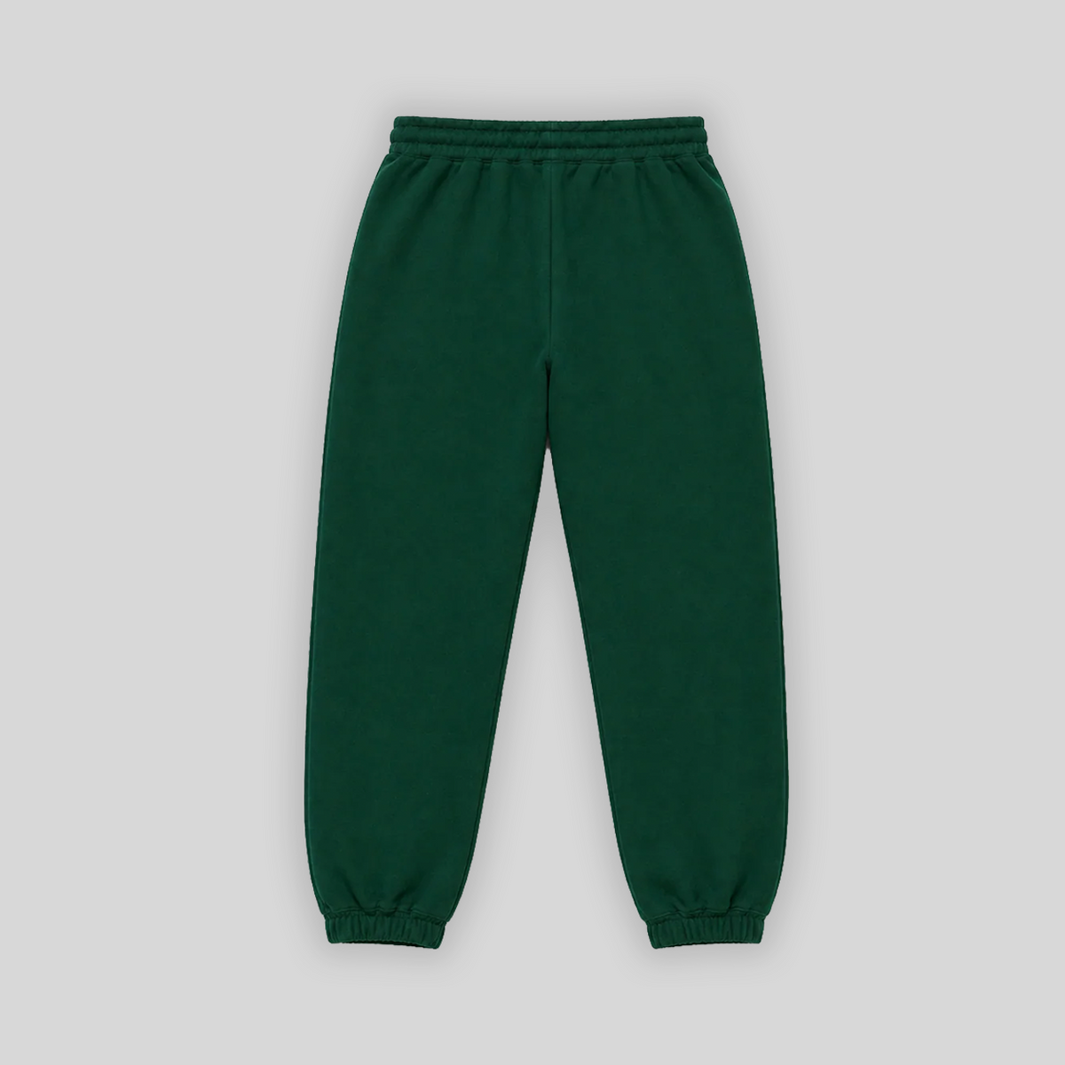 Barrio Clothing Brussels Forest green jogger pants embroidered white logo, tapered fit with elasticated cuffs, back view